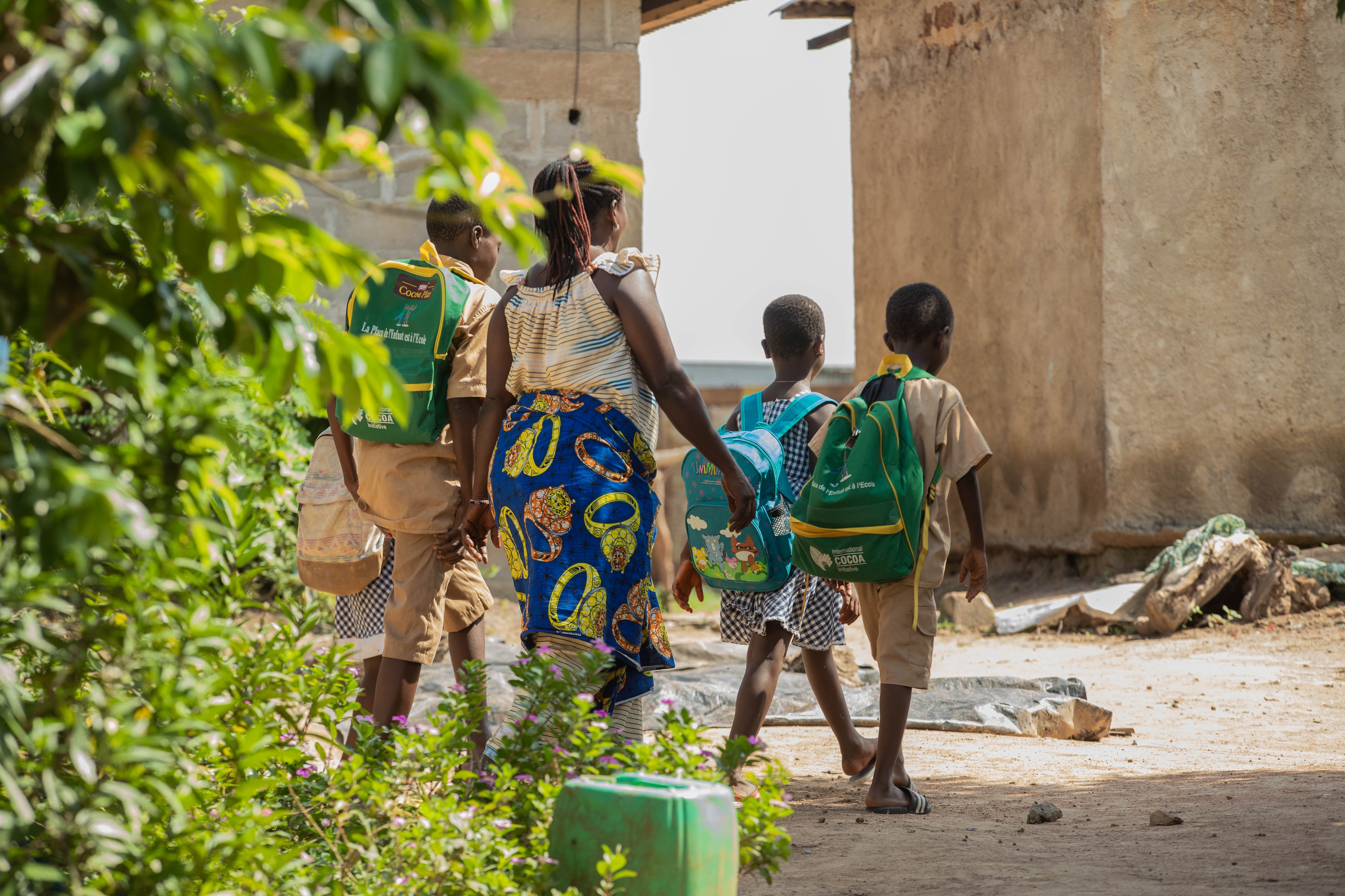 Kids walking to school